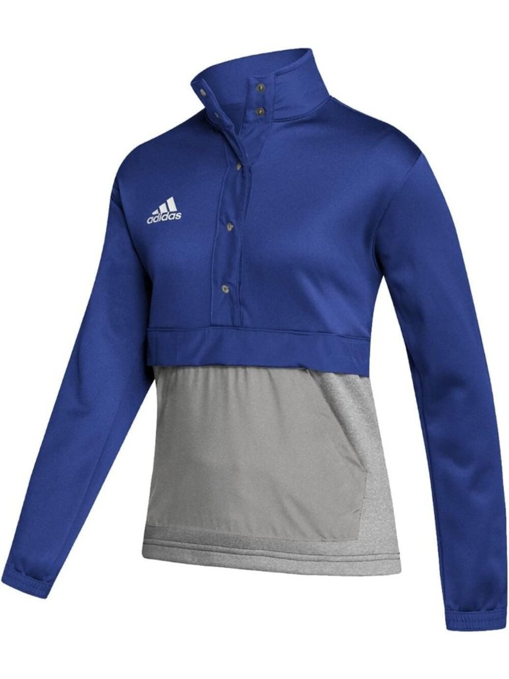 Adidas Womens Team Issue 1/4 Zip Pullover XL Blue & Gray Climalite Training Top